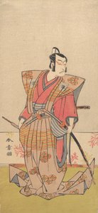 扮演武士的演员市川团十郎五世，1771-72。
