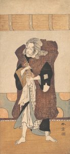 第五代市川团十郎扮演的灰白长发的老人，约1773年。