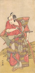 第二幅市川耀三作为武士身着华丽的上衣，可能是1773年。 作者 春庄