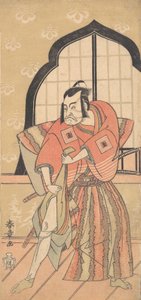 第三代市川团藏作为武士身着礼仪性的上衣，1769年或1770年。 作者 春庄