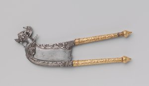 槟榔刀，约1690-1720（铁和金）。