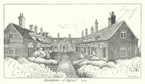 Almshouses at Lyford, Berks (engraving) 作者 悉尼希斯
