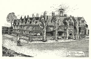 全景，Hungerford 救济院，Corsham（雕刻） 作者 悉尼希斯