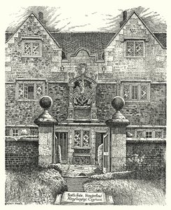 北侧，Hungerford 救济院，Corsham（雕刻） 作者 悉尼希斯