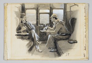 阿瑟·柯南·道尔（Arthur Conan Doyle）的夏洛克·福尔摩斯（Sherlock Holmes）故事“银火历险记”插图，1892