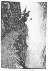 “夏洛克·福尔摩斯之死”，亚瑟·柯南道尔（1859-1930）的“最后问题”插图，1863年12月在“斯特兰德杂志”上发表
