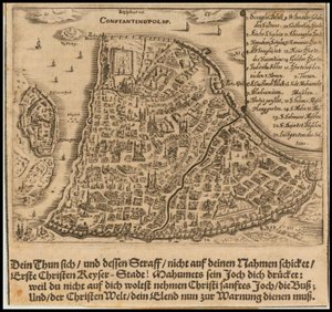 西格蒙德-冯-比尔肯绘制的 1668 年君士坦丁堡地图 作者 西格蒙德·冯·伯肯