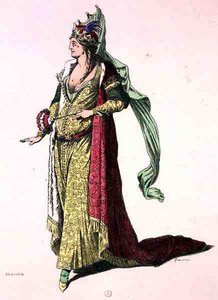剧院服装，A. Guillaumot Fils的传真（彩色雕刻）。 作者 西尔维斯特（后）