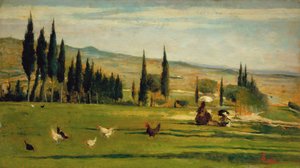 加布罗小镇周围的风景，约 1889-90 年（木板油画）