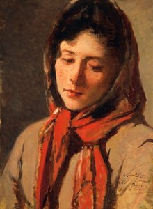 西尔维斯特-莱加（1826-1895）创作的农家女（小人）。 作者 西尔维斯特雷·莱加