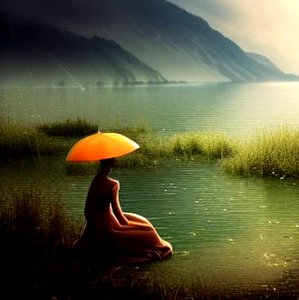 细雨中的寂静