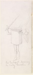 Galipot爵士手持圣粥（c.1855-59）（纸上铅笔） 作者 西蒙·所罗门
