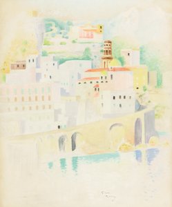 阿马尔菲海岸，阿特拉尼（纸上粉彩画） 作者 西蒙·阿尔伯特·布西