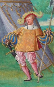 Jacques de Lalaing，电话：1530-40（蛋彩画，金箔和墨水在羊皮纸上）