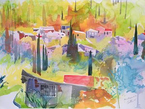 科里基安娜年，科孚岛，2005 年（水彩画） 作者 西蒙·弗莱彻