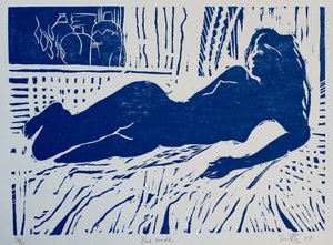 蓝色裸体》，2007 年（木刻）