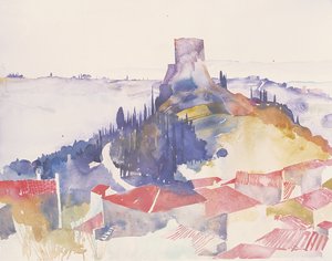 意大利卡斯蒂里奥尼，2002 年（水彩画） 作者 西蒙·弗莱彻