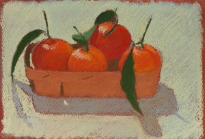 圣诞柑橘，2015（纸上粉彩画） 作者 西蒙·弗莱彻