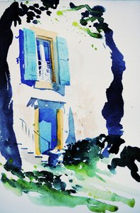 à Fos，2015（水彩画） 作者 西蒙·弗莱彻