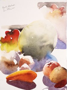 水果，阿肖，2000 年（水彩画） 作者 西蒙·弗莱彻