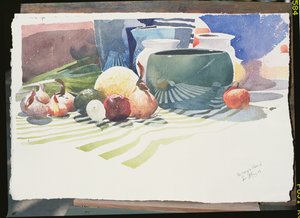 La Coupe Bleu II》，2003 年（纸面水彩画） 作者 西蒙·弗莱彻