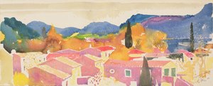La tour sur Orb，2004 年，法国（水彩画） 作者 西蒙·弗莱彻