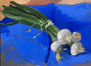 葱（木板油画） 作者 西蒙·弗莱彻