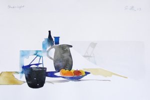 工作室灯光（纸上水彩）