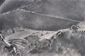 高路》，2001 年（纸上粉彩和混合材料） 作者 西蒙·弗莱彻