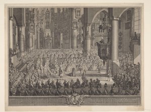 1760 年拿骚魏尔堡的查尔斯-克里斯蒂安与卡洛琳娜公主的婚礼
1760 年 3 月 5 日星期三，拿骚-魏尔堡的（......）王子与（......）奥兰治和拿骚的卡罗琳娜在格罗特教堂举行了隆重的婚礼。 作者 彼得·杰拉德·范·巴伦