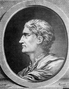 英国物理学家和数学家艾萨克·牛顿（Isaac Newton，1642-1727 年）的肖像，由西蒙·弗朗索瓦·拉维内（Simon Francois Ravenet，1706-1774 年）雕刻