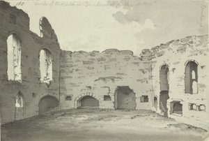 班堡城堡，厨房遗址，Add。 15542，f.180，c.1780（纸上笔墨） 作者 西蒙·H·格林