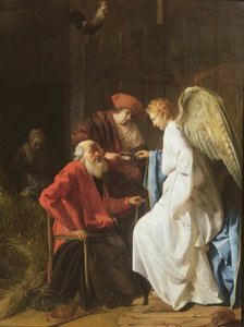 托比亚斯和天使治愈了托比特的失明，1630年 作者 西蒙·亨利克斯·范·阿默斯福特