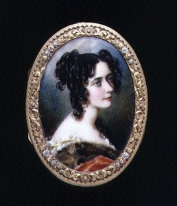 乔治娜-卡罗莱纳，阿斯特利夫人的微型肖像画，约1827年（象牙上的水彩）。