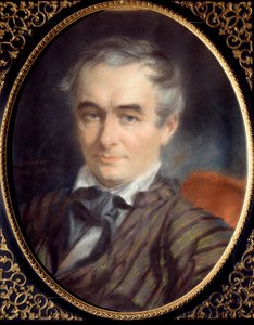 Prosper Merimee（1803-1870）的肖像，作家、历史学家和法国考古学家。西蒙-罗夏尔（1788 - 1872）的画作