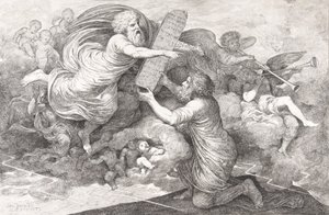 摩西在西奈岛 Le tables de Loi judaique, 1773. 作者 西蒙·朱利安