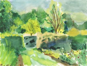 火腿屋旷野，2019（纸上水彩画）