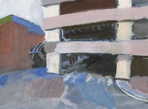 多层停车场，2024 年（丙烯酸纸张） 作者 西蒙·内维尔