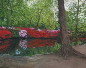 里士满公园静池，2013 年（丙烯酸画布） 作者 西蒙·内维尔