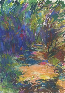 林间小道，第 24 号，2024 年（纸上粉彩画） 作者 西蒙·内维尔