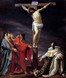 路易十三国王的誓言 (1601-1643) 西蒙·沃埃 (Simon Vouet) (1590-1649) 和工作室的绘画 作者 西蒙·沃特