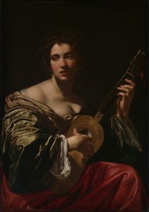女人弹吉他，ca。 1618。