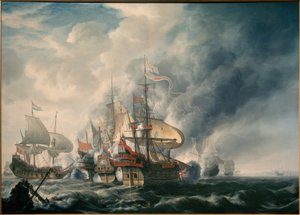 约里斯·范·斯皮尔伯格海军上将在1615年7月17日在秘鲁海岸附近的战斗中