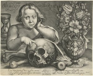 有头骨的孩子（Vanitas） Memento Mori（物体上的标题）