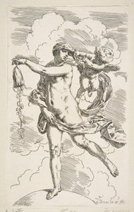 站立在地球的时运倒空硬币钱包，加州。 1635-1636。 作者 西蒙妮·坎塔里尼