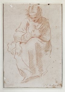 Mother breast-feeding her child (Drawing