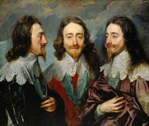 查尔斯一世，英格兰国王，1600-1649年，来自《三角形》，1636年的《三重肖像》。