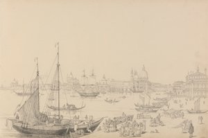 蒂罗尔和意大利 30 景相册：1840 年 11 月 8 日从 Riva degli Schiavoni 的达尼埃莱酒店看到的景色