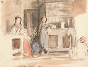 厨房场景：邓克林，1835 年 9 月 作者 大卫威尔基爵士