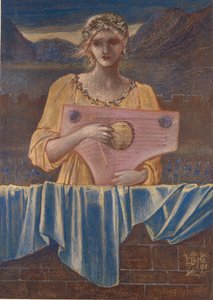 拿着乐器的女人研究，1895年